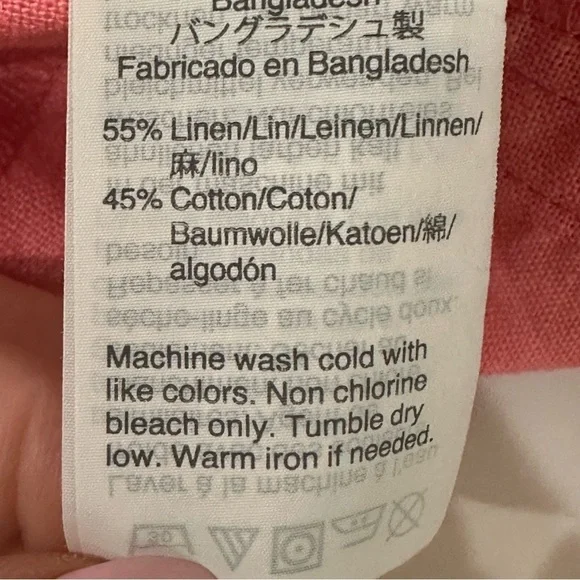 Jcrew Scalloped Hem Shorts Pink Linen Cotton - Picture 6 of 7